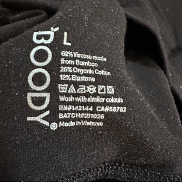 Lot of 2 Boody Bamboo Bras: Wireless Orange Bralette & Black Sports Bra, Medium - Picture 5 of 8